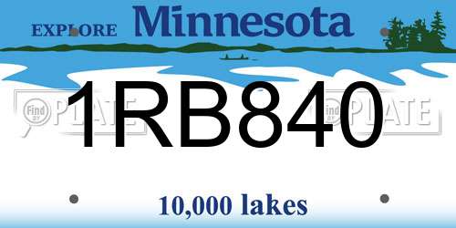 1RB840 Minnesota License Plate