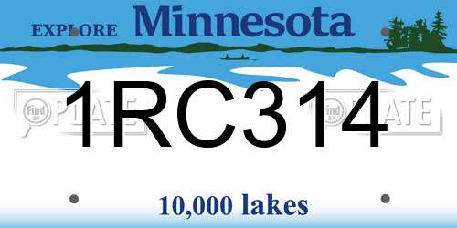 1RC314 Minnesota License Plate