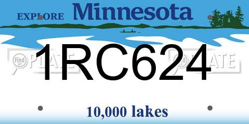 1RC624 Minnesota License Plate