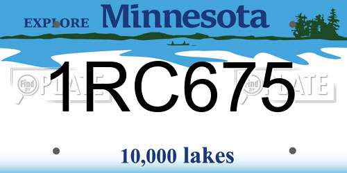 1RC675 Minnesota License Plate