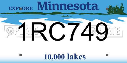 1RC749 Minnesota License Plate