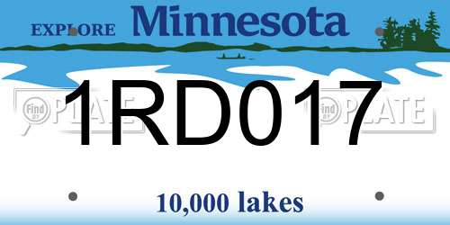 1RD017 Minnesota License Plate