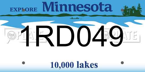 1RD049 Minnesota License Plate