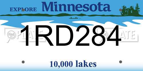 1RD284 Minnesota License Plate