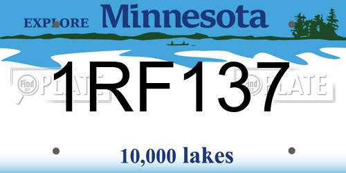 1RF137 Minnesota License Plate