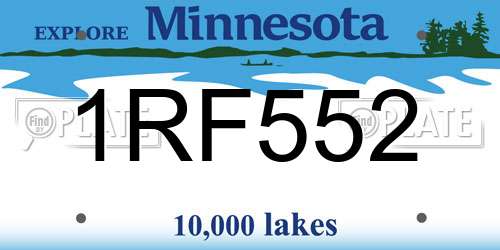 1RF552 Minnesota License Plate