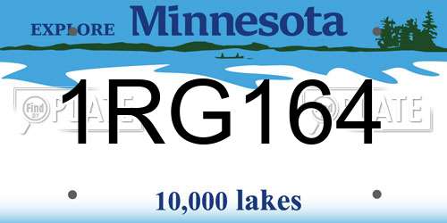 1RG164 Minnesota License Plate