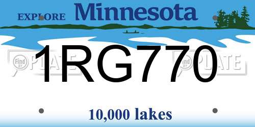 1RG770 Minnesota License Plate