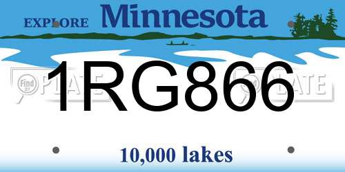 1RG866 Minnesota License Plate