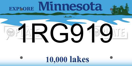1RG919 Minnesota License Plate