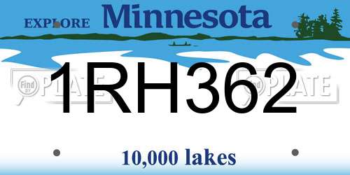 1RH362 Minnesota License Plate