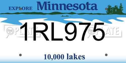 1RL975 Minnesota License Plate
