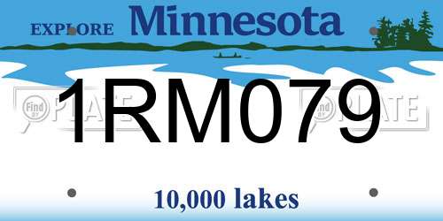 1RM079 Minnesota License Plate
