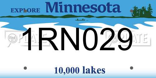 1RN029 Minnesota License Plate