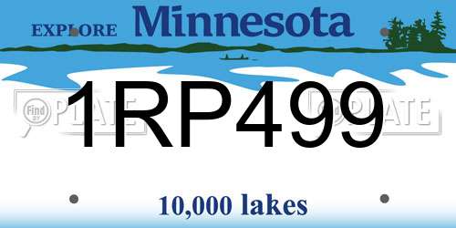 1RP499 Minnesota License Plate