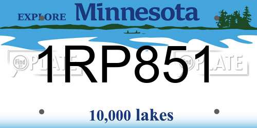 1RP851 Minnesota License Plate