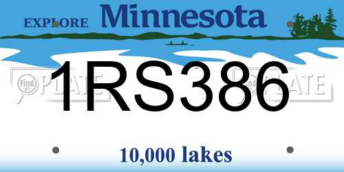 1RS386 Minnesota License Plate