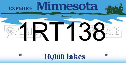 1RT138 Minnesota License Plate