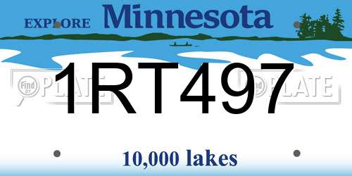 1RT497 Minnesota License Plate