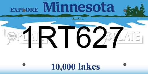 1RT627 Minnesota License Plate