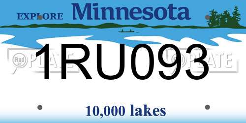 1RU093 Minnesota License Plate