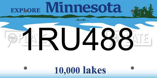 1RU488 Minnesota License Plate