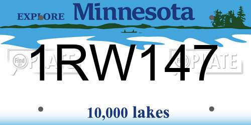 1RW147 Minnesota License Plate