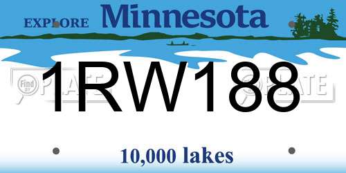1RW188 Minnesota License Plate
