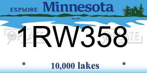 1RW358 Minnesota License Plate