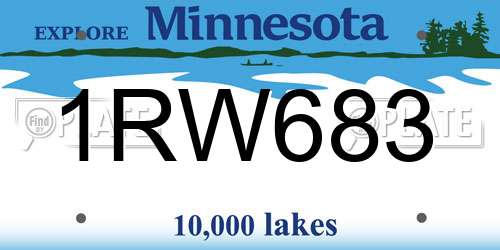 1RW683 Minnesota License Plate