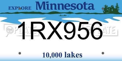 1RX956 Minnesota License Plate
