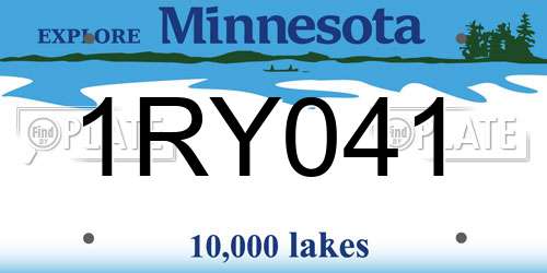 1RY041 Minnesota License Plate