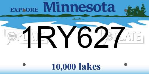 1RY627 Minnesota License Plate