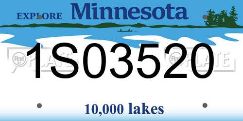 1S03520 Minnesota License Plate