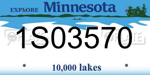 1S03570 Minnesota License Plate