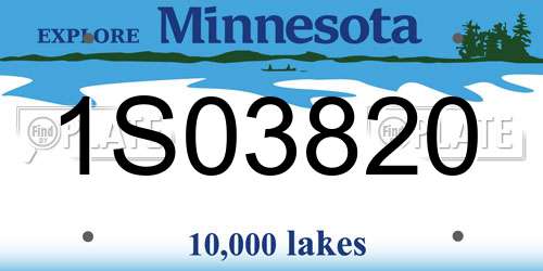 1S03820 Minnesota License Plate