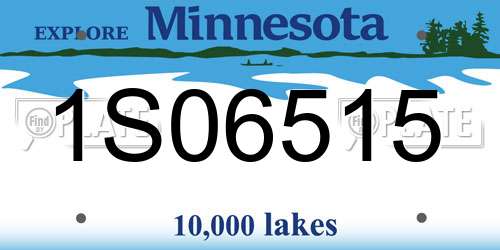 1S06515 Minnesota License Plate