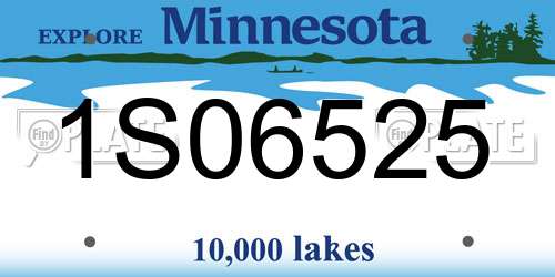 1S06525 Minnesota License Plate