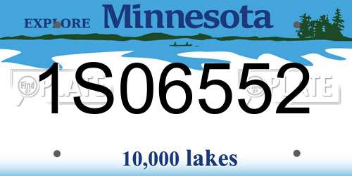 1S06552 Minnesota License Plate