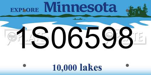 1S06598 Minnesota License Plate