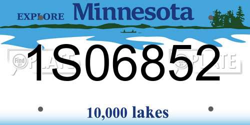 1S06852 Minnesota License Plate