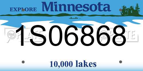 1S06868 Minnesota License Plate