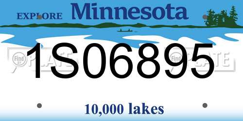 1S06895 Minnesota License Plate