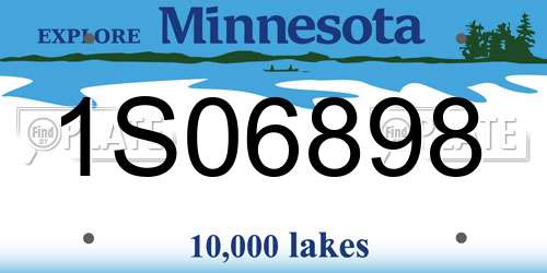 1S06898 Minnesota License Plate