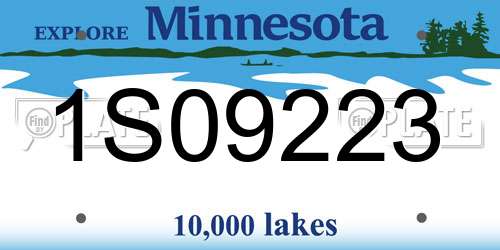 1S09223 Minnesota License Plate