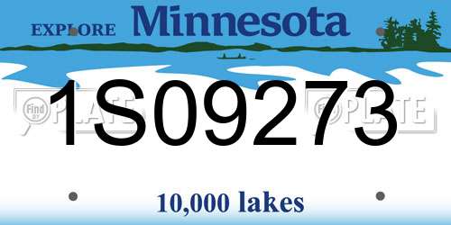 1S09273 Minnesota License Plate
