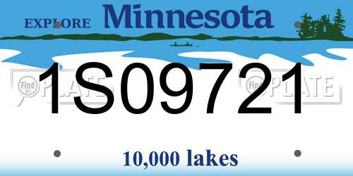 1S09721 Minnesota License Plate