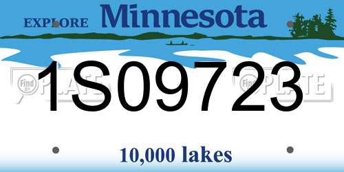1S09723 Minnesota License Plate
