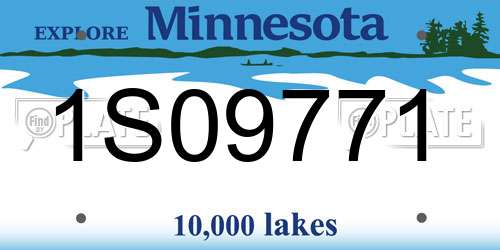 1S09771 Minnesota License Plate