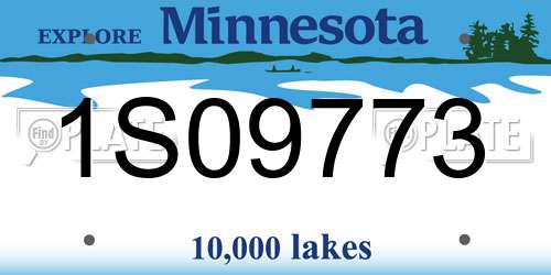 1S09773 Minnesota License Plate